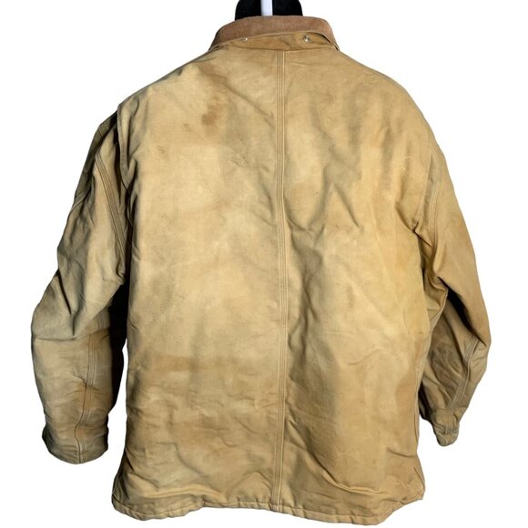 Vintage 90s Carhartt Work Jacket 3XL Brown Duck Canvas Arctic Quilt Lined Zip - Picture 5 of 9